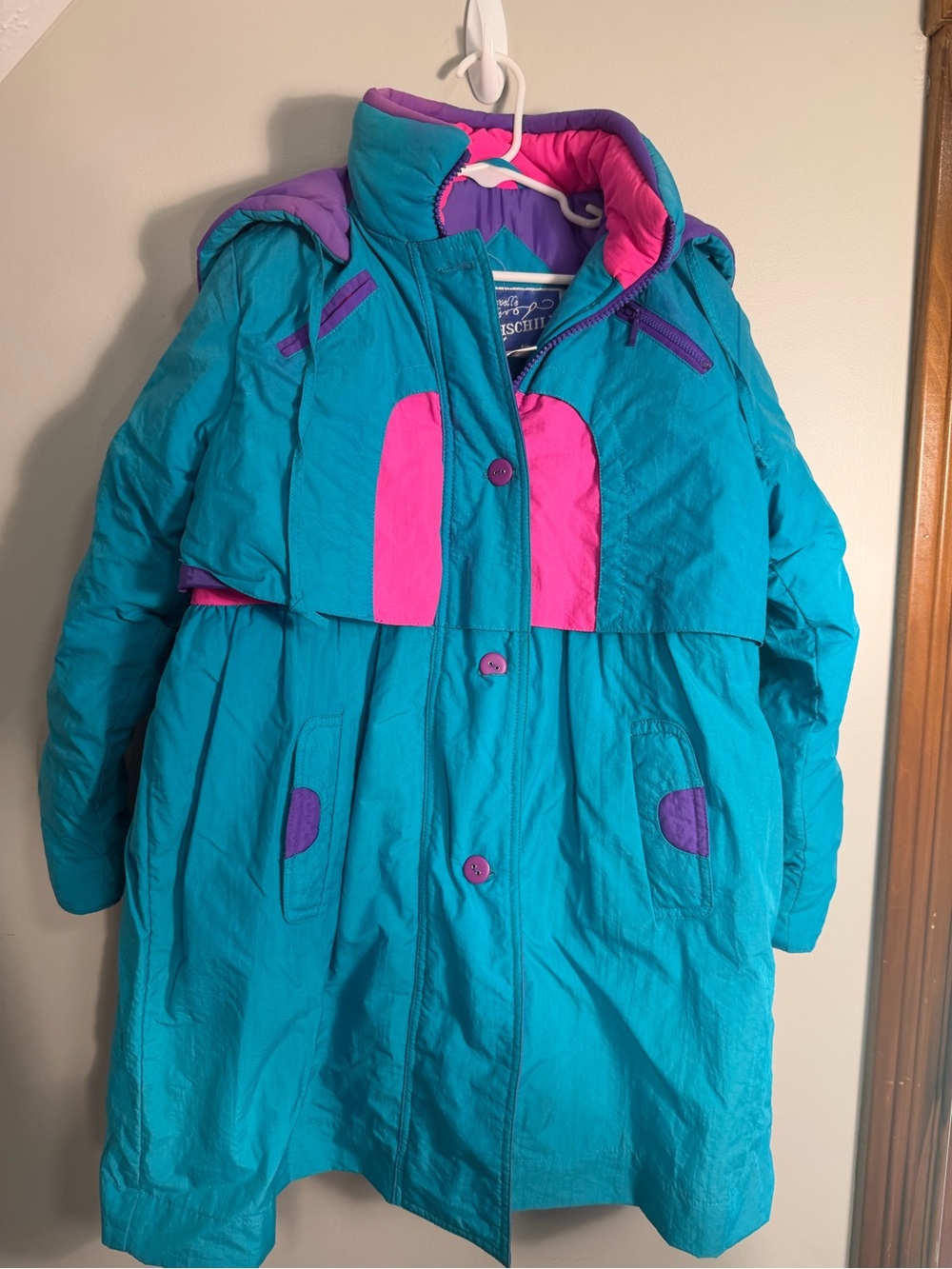 Vintage Rothschild Colorblock Coat size 7 with Detachable Hood